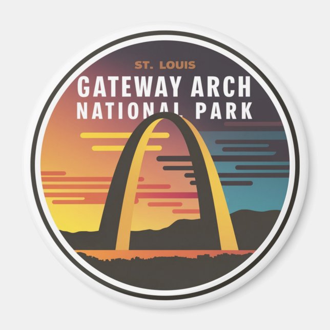 Gateway Arch National Park St. Louis Abstrakt Magnet (Framsidan)