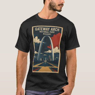 Gateway Arch National Park USA Vintage resor Tour T Shirt