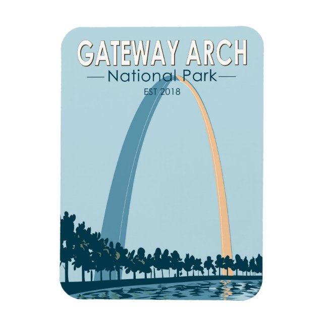 Gateway Arch National Park Vintage Magnet (Vertikal)