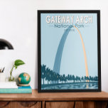 Gateway Arch National Park Vintage Poster<br><div class="desc">Gatewayvektorteckningsdesign. Parken ligger i St. Louis,  Missouri,  nära Lewis- och Clark Expedition.</div>