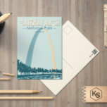 Gateway Arch National Park Vintage Vykort<br><div class="desc">Gatewayvektorteckningsdesign. Parken ligger i St. Louis,  Missouri,  nära Lewis- och Clark Expedition.</div>