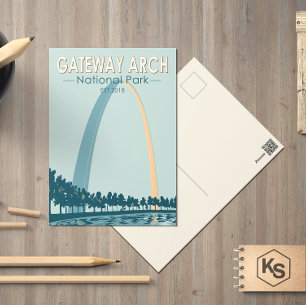 Gateway Arch National Park Vintage Vykort