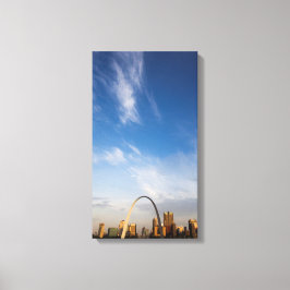 Gateway Arch och St. Louis i centrala staden Canvastryck