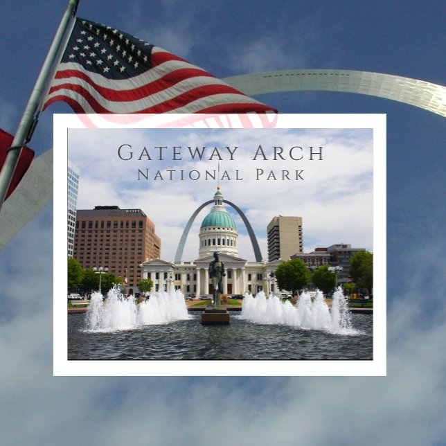 Gateway Arch, Old Courthouse, Löpare, St. Louis Vykort (Skapare uppladdad)