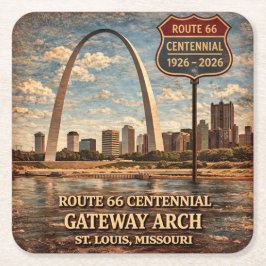 Gateway Arch Route 66 Bordsskivaaccent Underlägg Papper Kvadrat