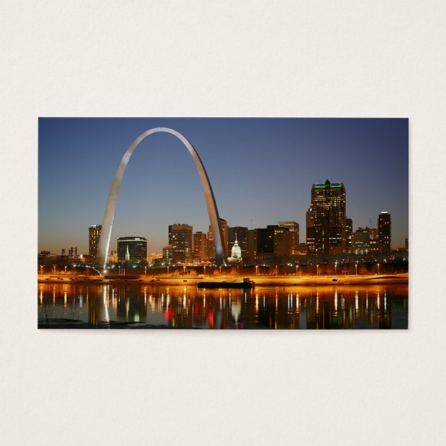 Gateway Arch St. Louis Mississippi på natten Visitkort (Framsidan)