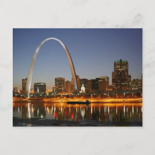 Gateway Arch St. Louis Mississippi på natten Vykort