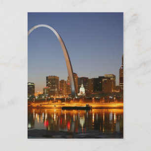 Gateway Arch St. Louis Mississippi på natten Vykort