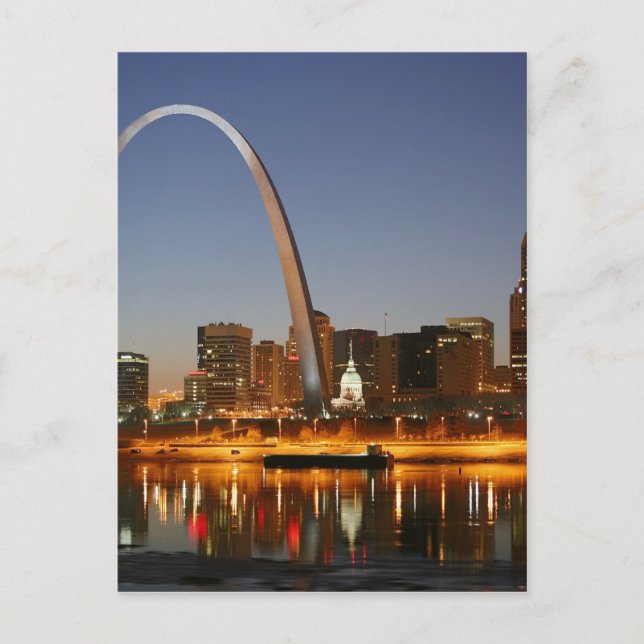 Gateway Arch St. Louis Mississippi på natten Vykort (Framsida)