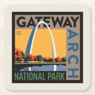 Gateway Arch St. Louis, Missouri Underlägg Papper Kvadrat