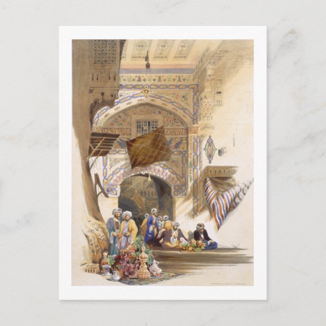 Gateway of a Bazaar, Grand Cairo, pub. 1846 (litho Vykort (Framsida)