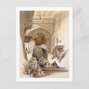 Gateway of a Bazaar, Grand Cairo, pub. 1846 (litho Vykort