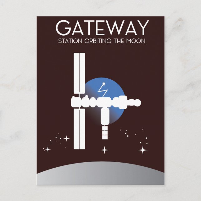 Gateway - Station som omger måne Vykort (Framsida)