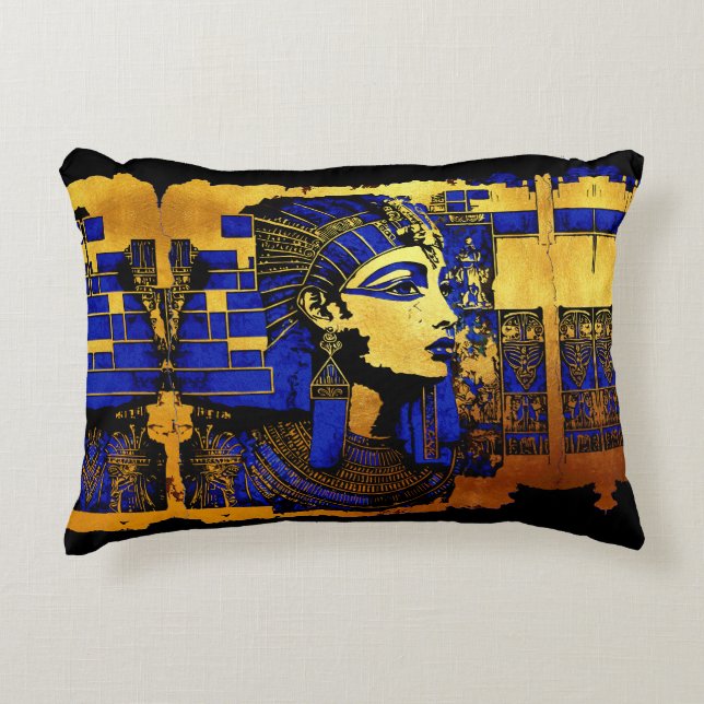 Gatfulla egyptiska faraoniska manuskript prydnadskudde (Framsidan)
