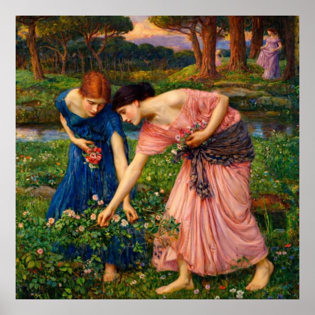 Gather Ye Rosebuds While Ye May by Waterhouse Poster (Framsidan)