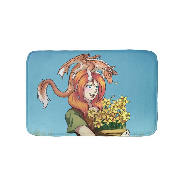 Gathering Flowers with a Dragon Badrumsmatta (Framsidan)