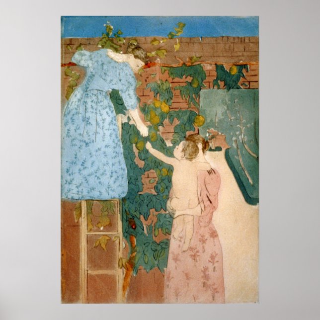 Gathering Fruit - Mary Cassatt - 1895 Poster (Framsidan)