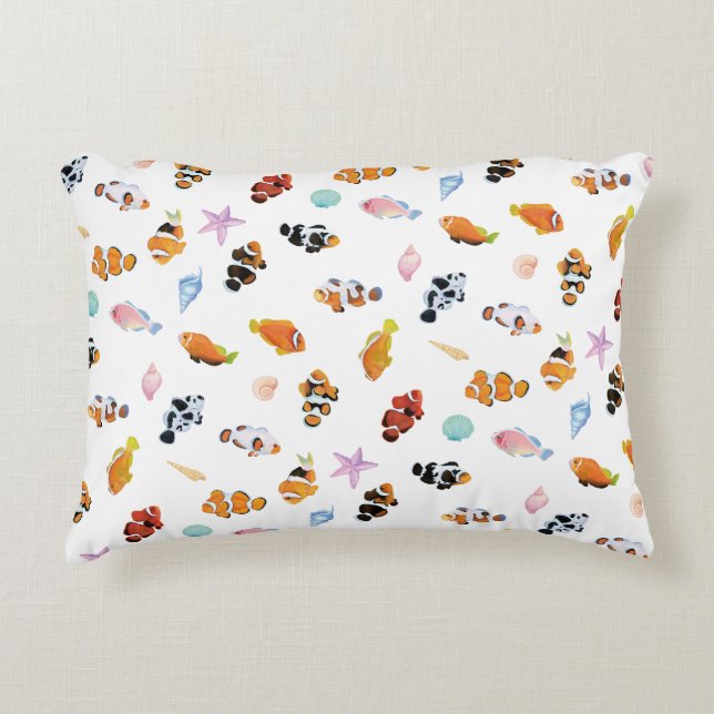 Gathering of Clownfish | Ocean Art Design Prydnadskudde (Framsidan)