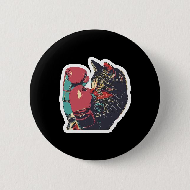 Gatito de Boxeo Coola Boxer Cat Boxing Handskar oc Knapp (Framsida)