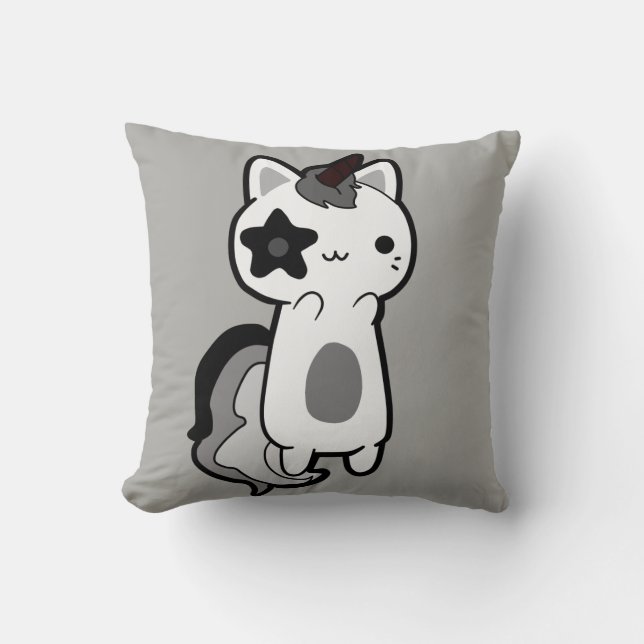 Gatito Negro Kawaii Kudde (Framsida)