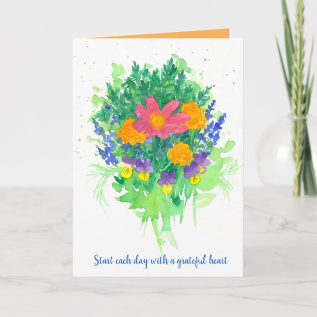 Gatitude Encouragement Bouquet Positive Ord Kort (Framsida)