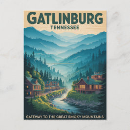 Gatlinburg Gateway till Great Smoky Mountains Vykort