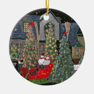 Gatlinburg julprydnad julgransprydnad keramik