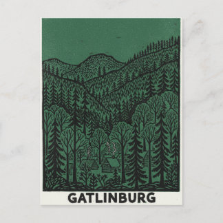 Gatlinburg Linjedrawing Vykort