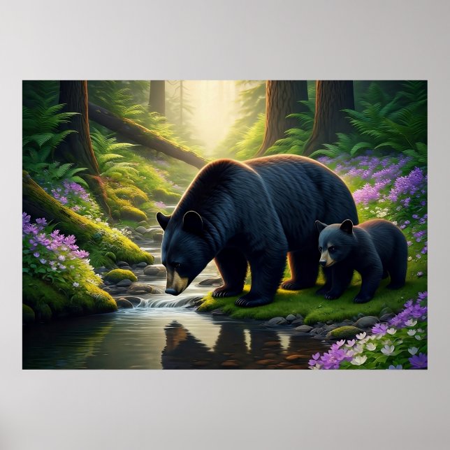 Gatlinburg Smoky Mountains: Black Bear Harmony Poster (Framsidan)