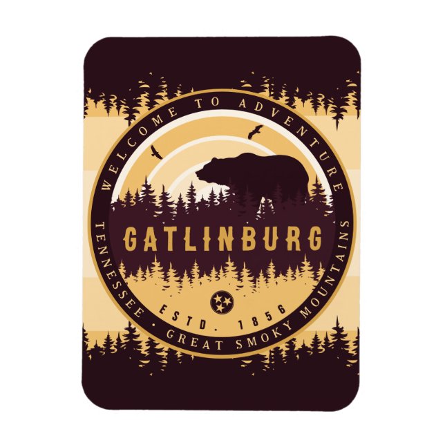Gatlinburg Tennessee Bear Gräs Träd Nature Magnet (Vertikal)