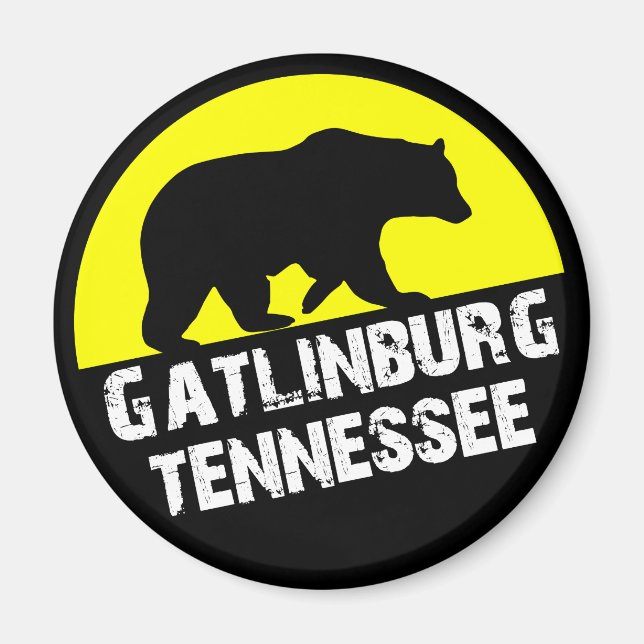 Gatlinburg Tennessee Bear Smoky Mountains Magnet (Framsidan)