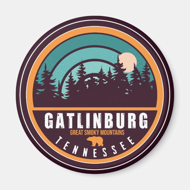 Gatlinburg Tennessee Bear Smoky Mountains Magnet (Framsidan)