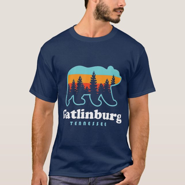 Gatlinburg Tennessee Bear Underbar Smoky Mountains T Shirt (Framsida)