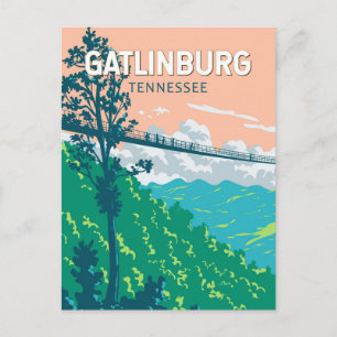 Gatlinburg Tennessee Illustration Resa Konst Vykort