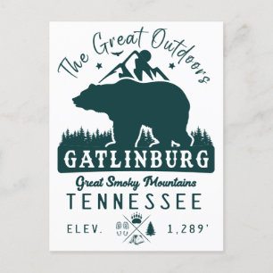 Gatlinburg Tennessee Minimalist Camping Souvenirs Vykort