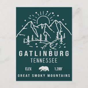 Gatlinburg Tennessee Minimalist Hiking Camping Vykort