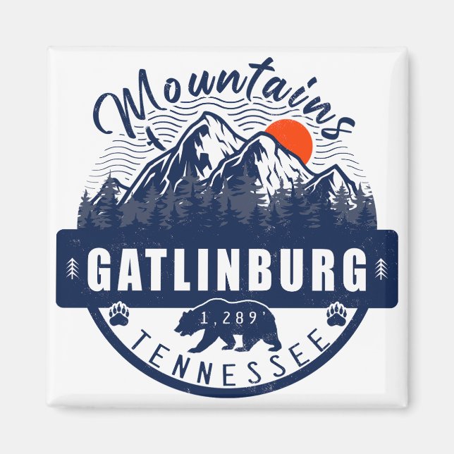 Gatlinburg Tennessee Mountain Souvenirs Magnet (Framsidan)