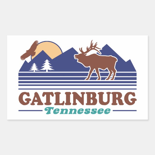 Gatlinburg Tennessee Rektangulärt Klistermärke (Framsida)