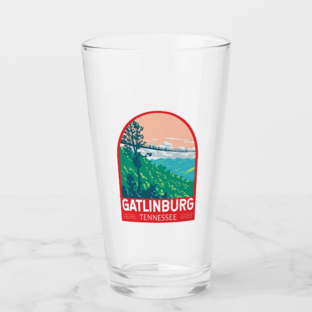 Gatlinburg Tennessee Resa Konst Emblem Glaskopp (Framsida)