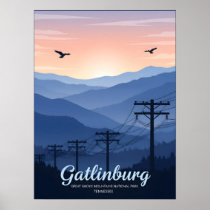 Gatlinburg Tennessee rökiga berg soluppgång Poster
