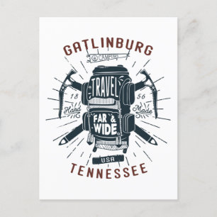Gatlinburg Tennessee ryggsäck Redear Retro Travel Vykort