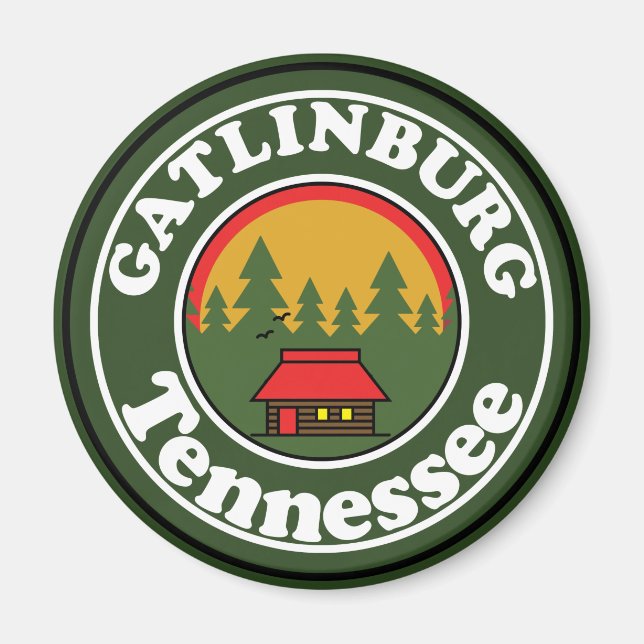 Gatlinburg Tennessee Smoky Mountain Magnet (Framsidan)