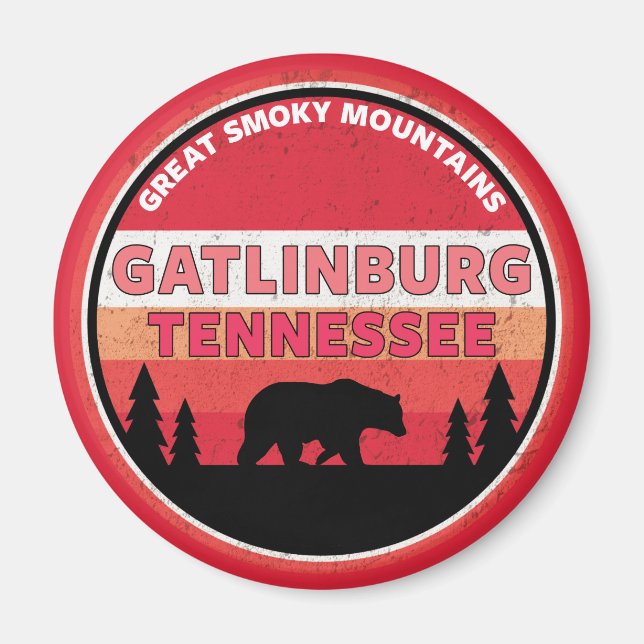 Gatlinburg Tennessee Smoky Mountain Magnet (Framsidan)