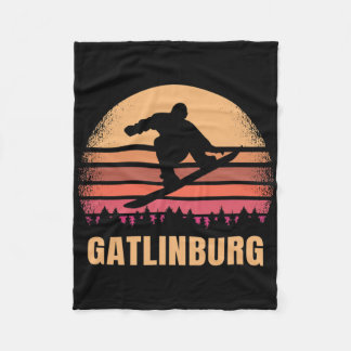 Gatlinburg Tennessee Snowboarding Outdoor Vintage Fleecefilt