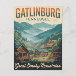 Gatlinburg Tennessee Stora Rökiga Berg Vykort