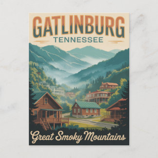 Gatlinburg Tennessee Stora Rökiga Berg Vykort