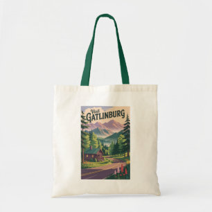 Gatlinburg Tennessee stuga resekonst vintage Tygkasse