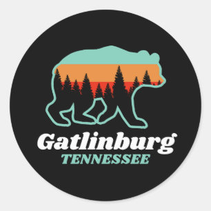 Gatlinburg Tennessee TN Coola Bear Retro Vintage Runt Klistermärke