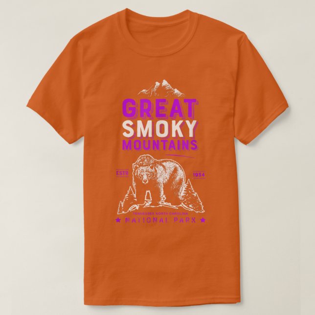 Gatlinburg Tennessee Underbar Smoky Mountains Souv T Shirt (Design framsida)