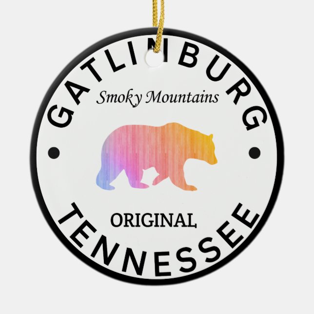 Gatlinburg Tennessee Underbara rökiga berg Julgransprydnad Keramik (Framsidan)